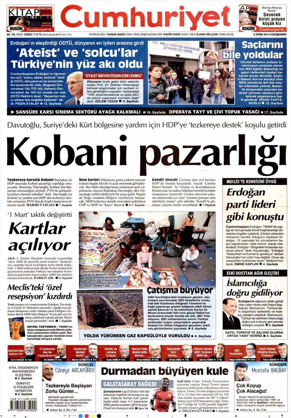 2 Ekim 2014 gazete manşetleri 4
