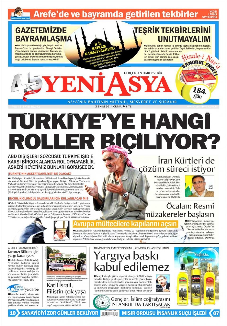 3 Ekim 2014 gazete manşetleri 23