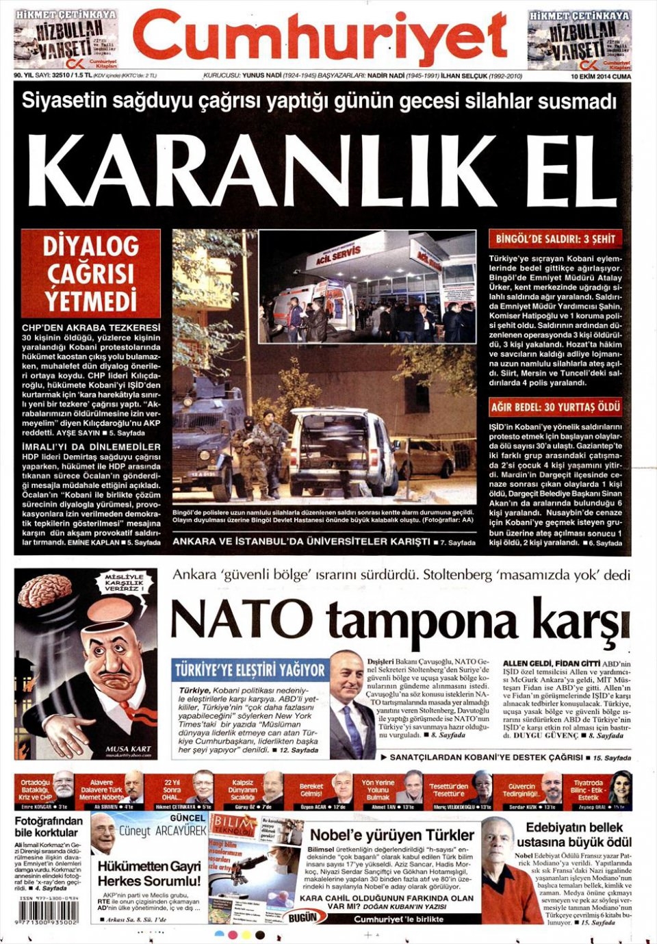 10 Ekim Gazete Manşetleri 15