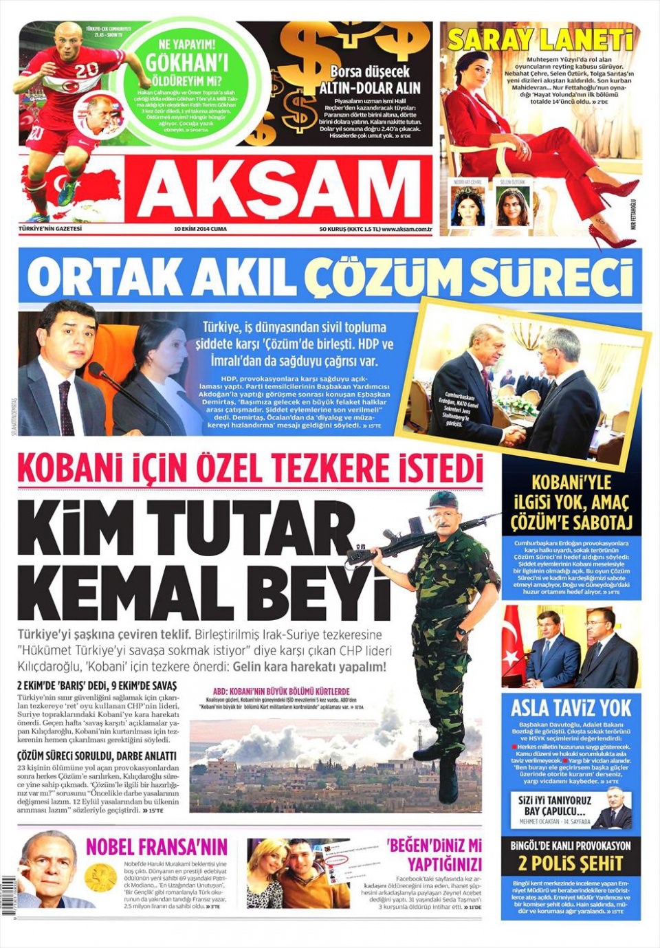 10 Ekim Gazete Manşetleri 2