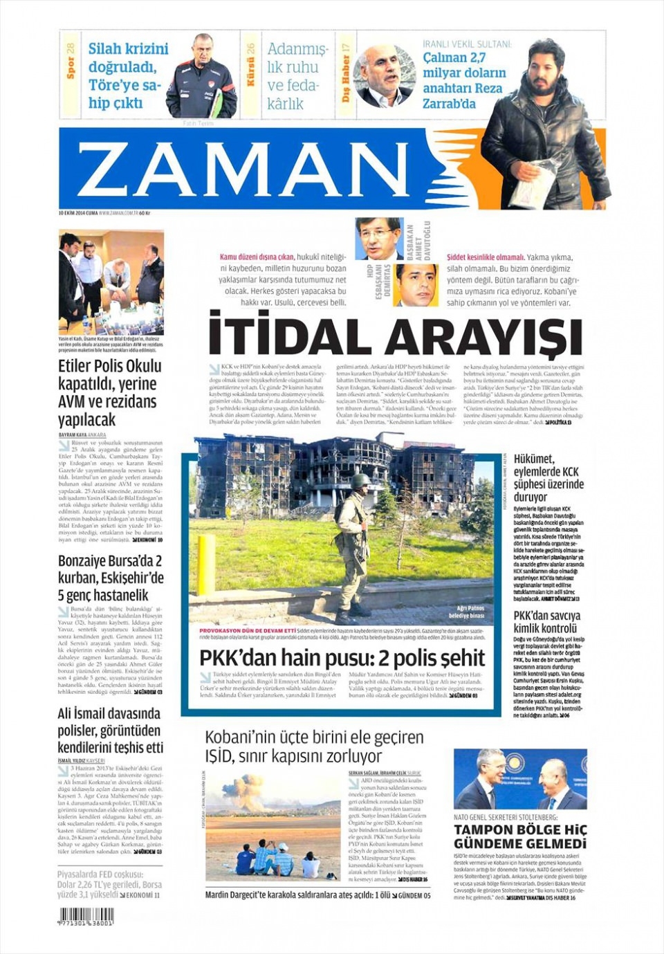 10 Ekim Gazete Manşetleri 8