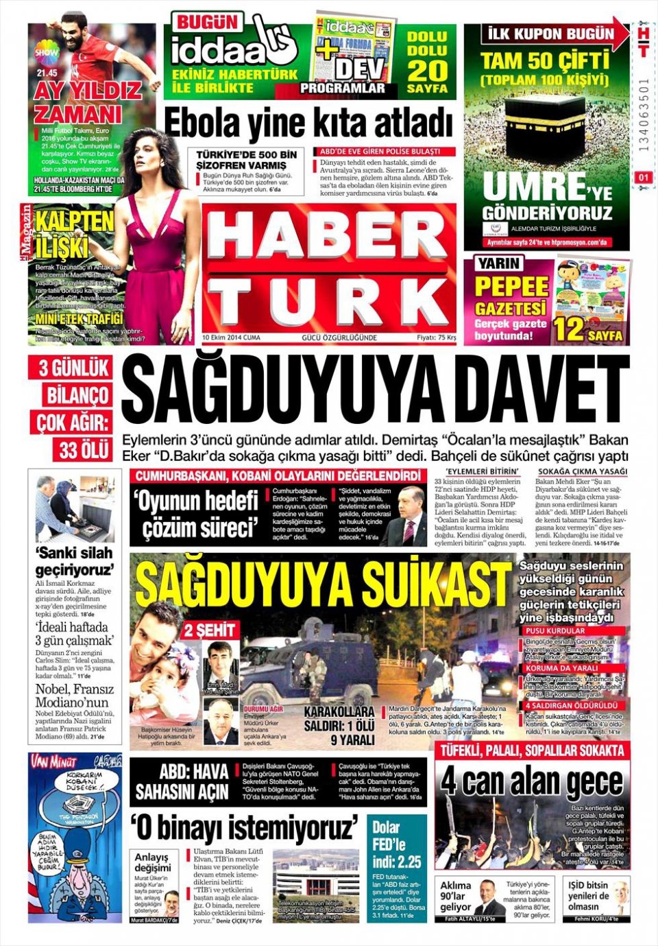 10 Ekim Gazete Manşetleri 9