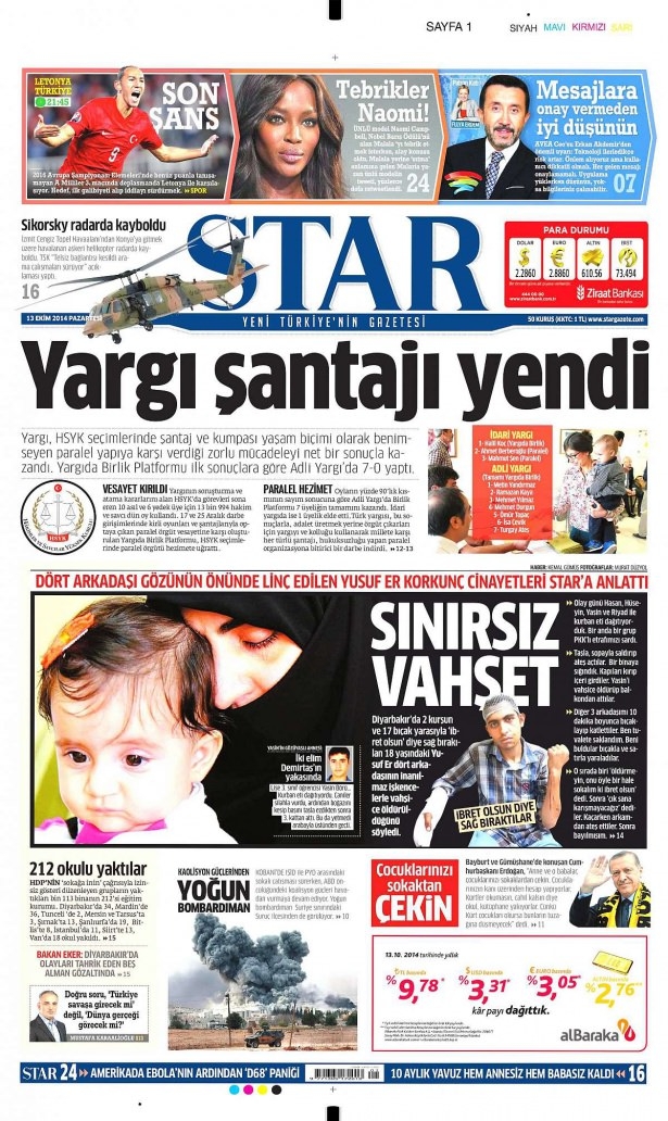 13 Ekim Gazete Manşetleri 16