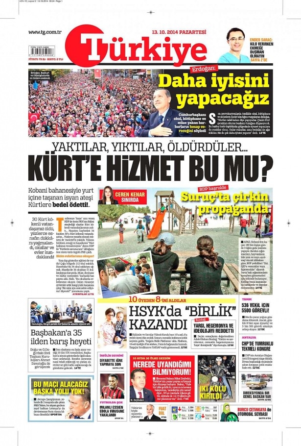 13 Ekim Gazete Manşetleri 19