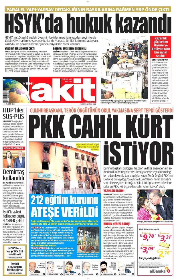 13 Ekim Gazete Manşetleri 21