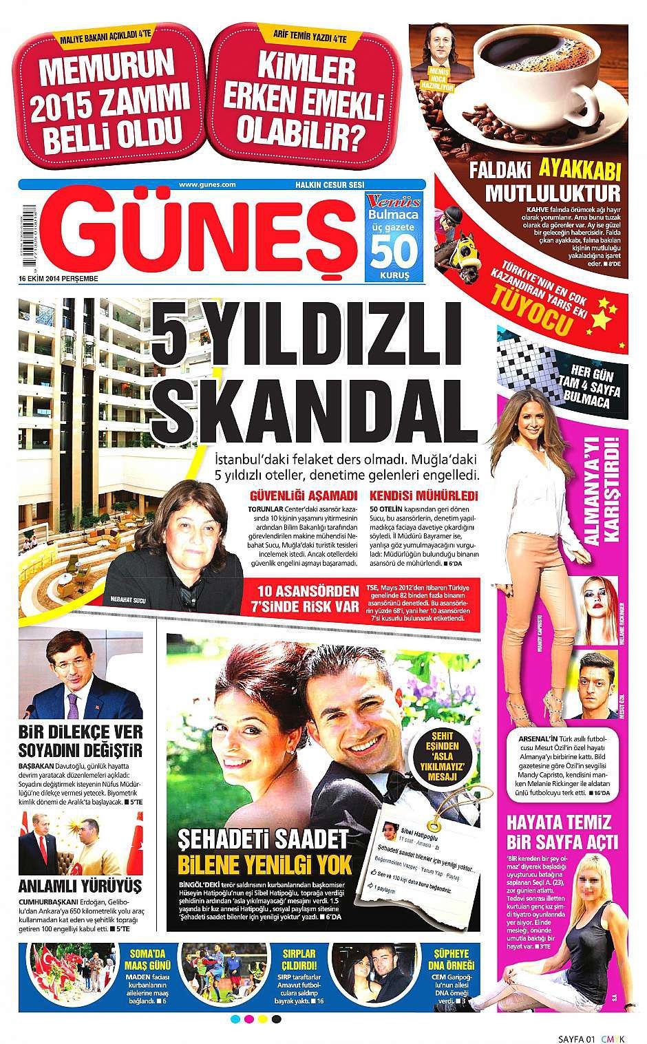 16 Ekim 2014 gazete manşetleri 15