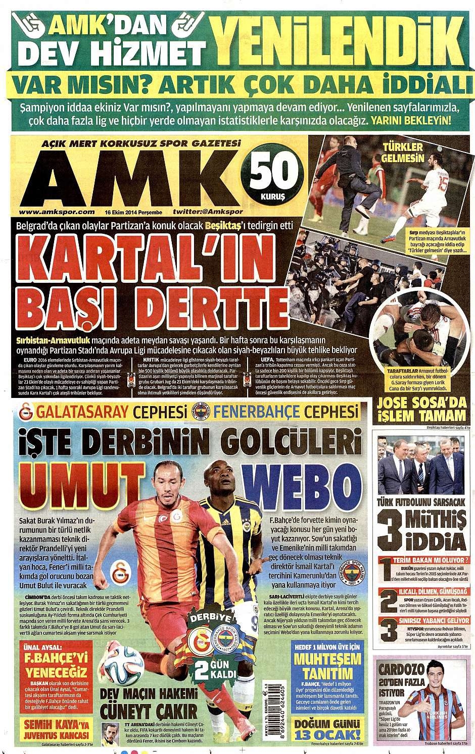 16 Ekim 2014 gazete manşetleri 24