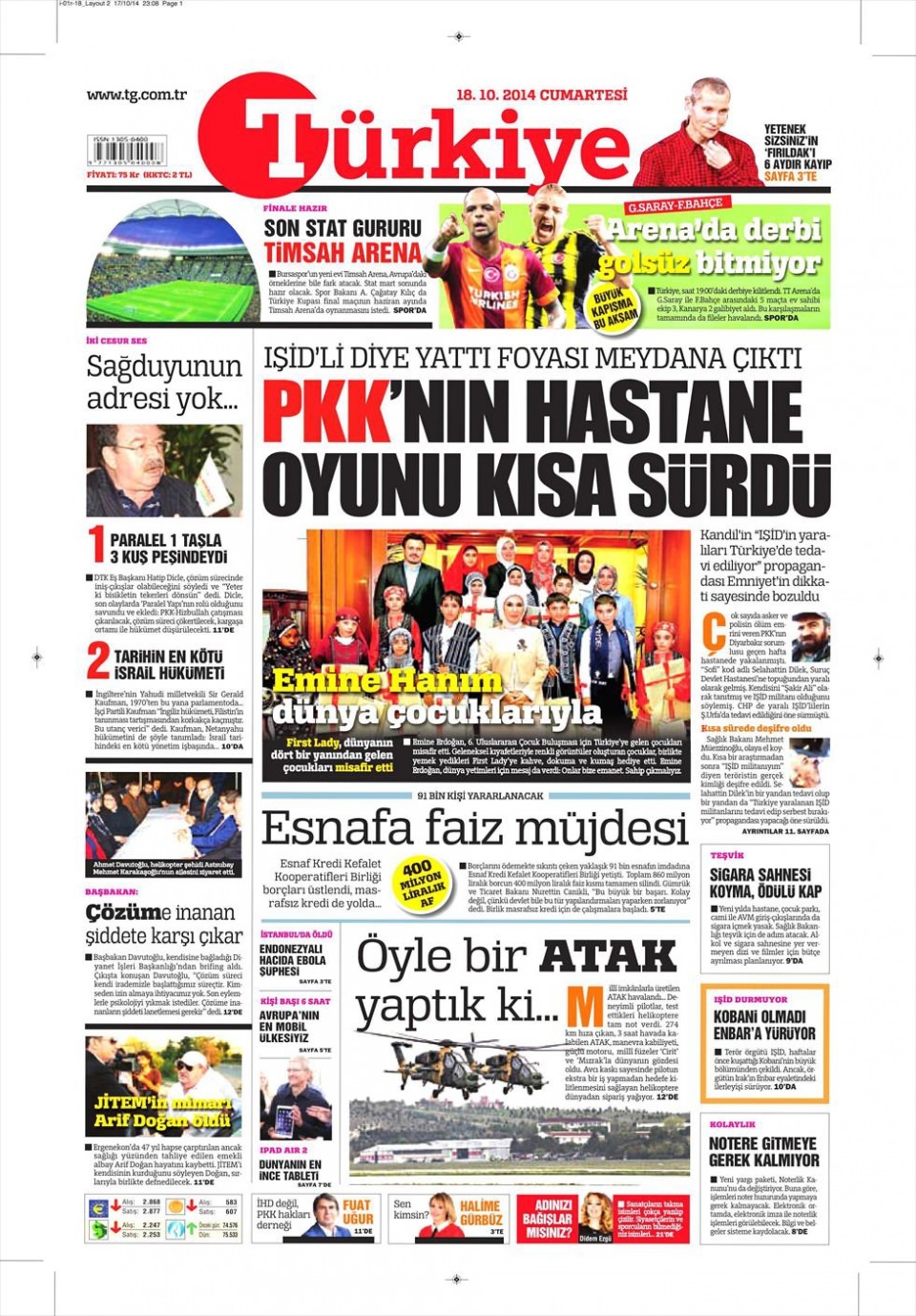 18 Ekim 2014 gazete manşetleri 20