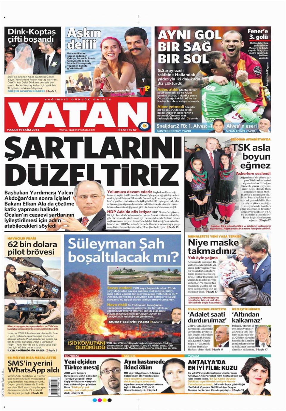 19 Ekim 2014 gazete manşetleri 10
