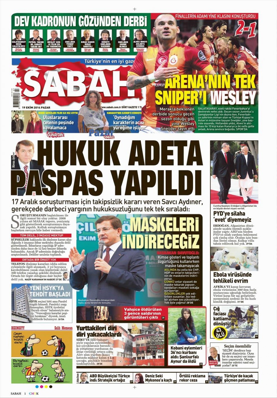 19 Ekim 2014 gazete manşetleri 11