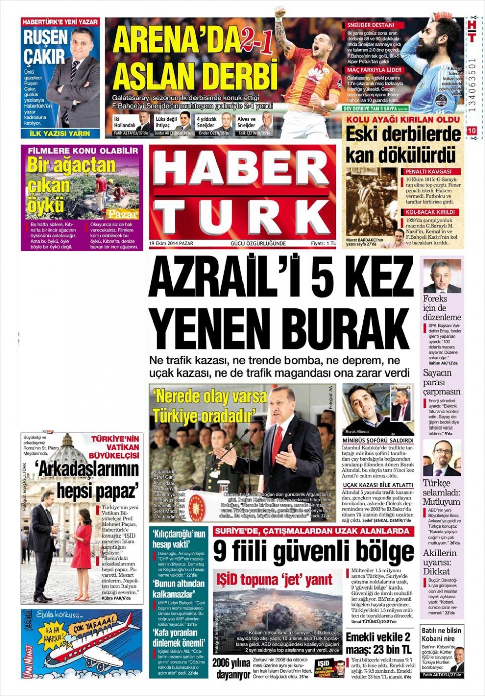 19 Ekim 2014 gazete manşetleri 16