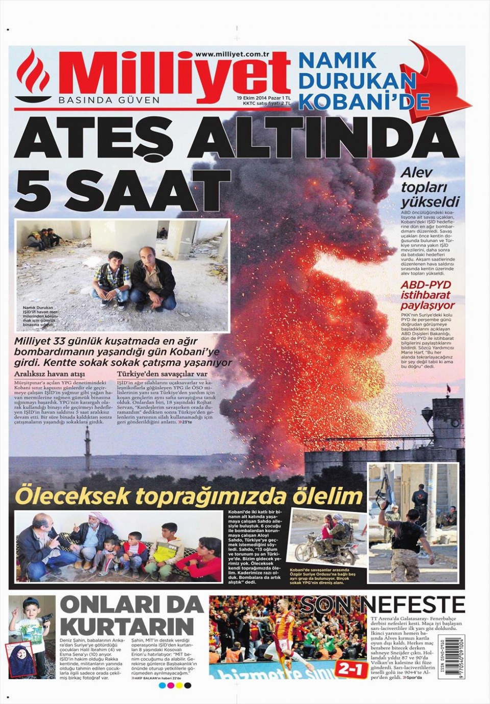 19 Ekim 2014 gazete manşetleri 8