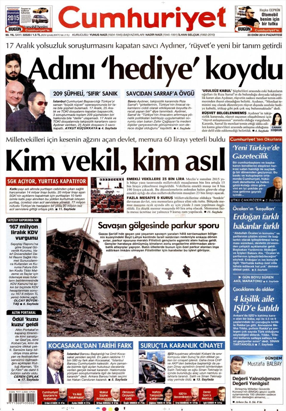 20 Ekim 2014 gazete manşetleri 4