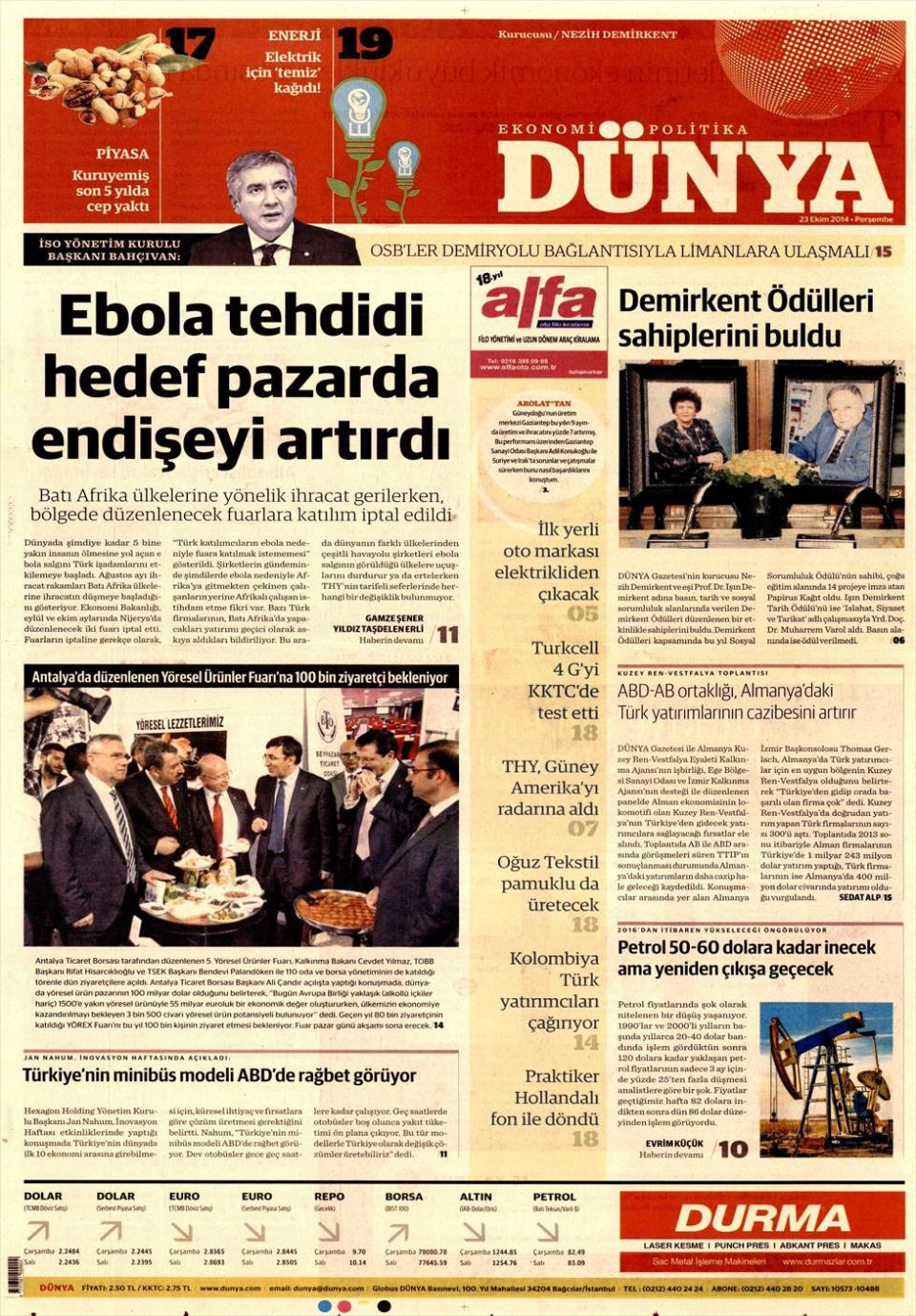 23 Ekim 2014 gazete manşetleri 5