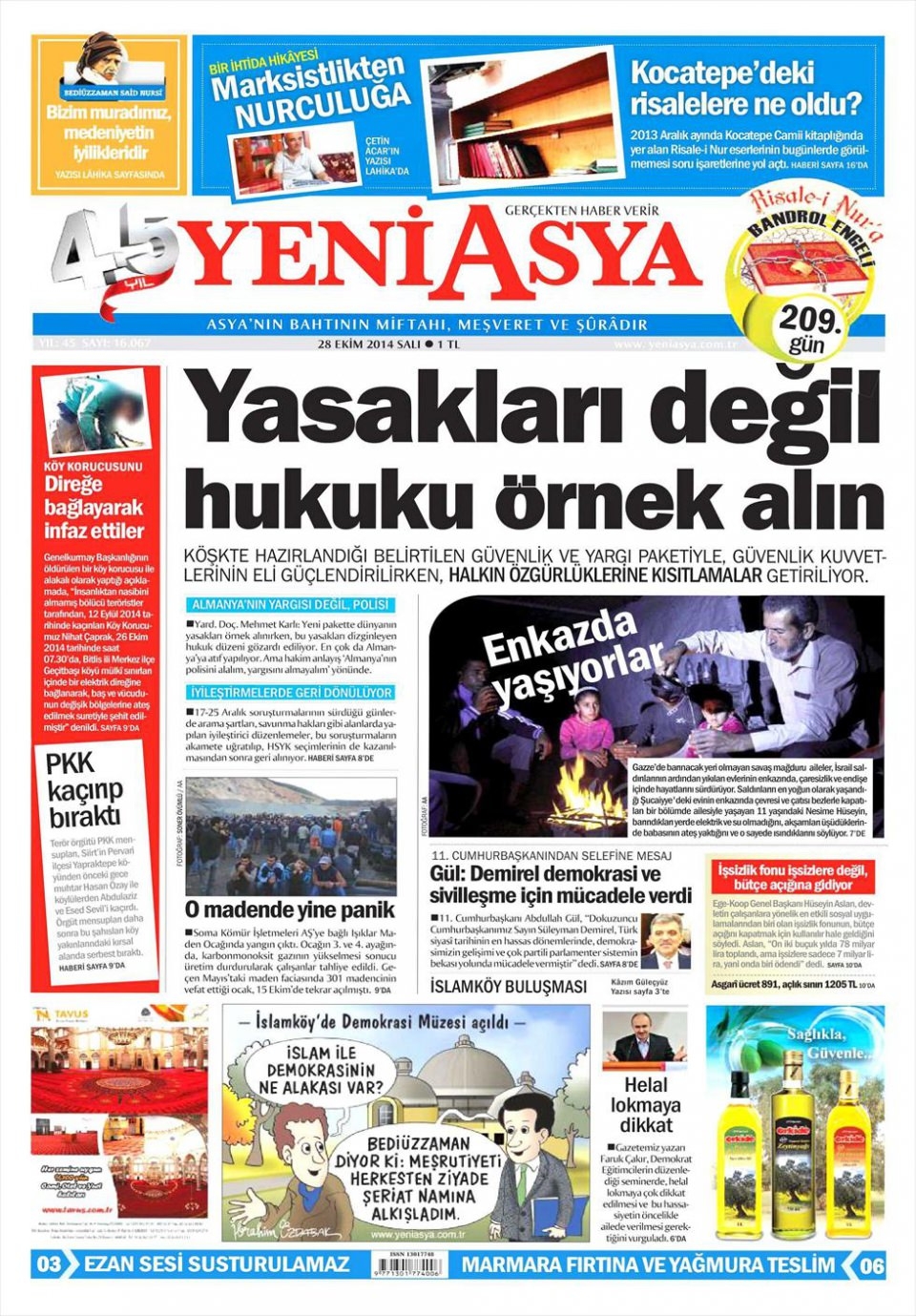 28 Ekim 2014 gazete manşetleri 22