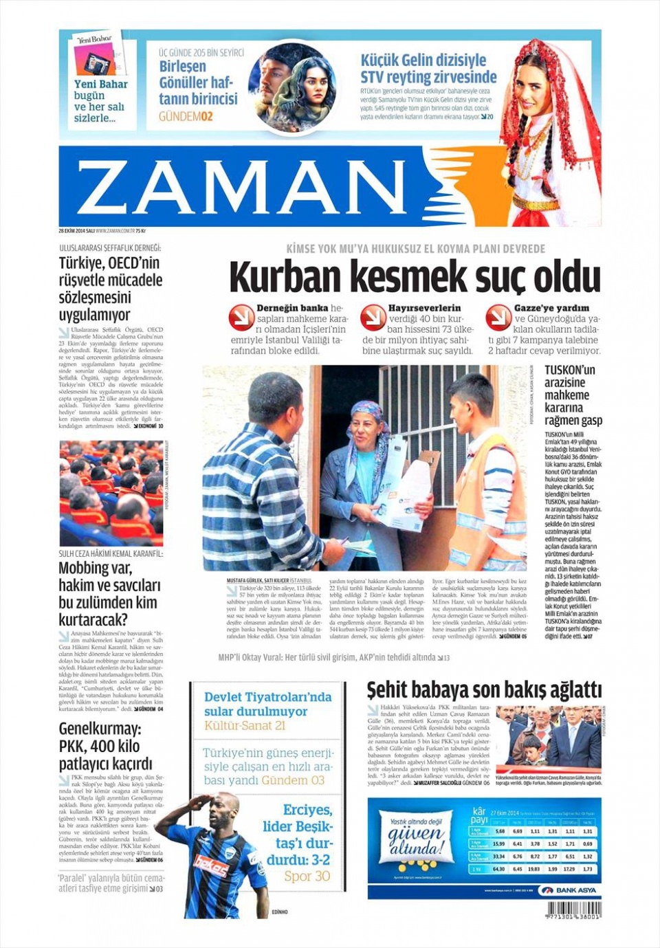 28 Ekim 2014 gazete manşetleri 24