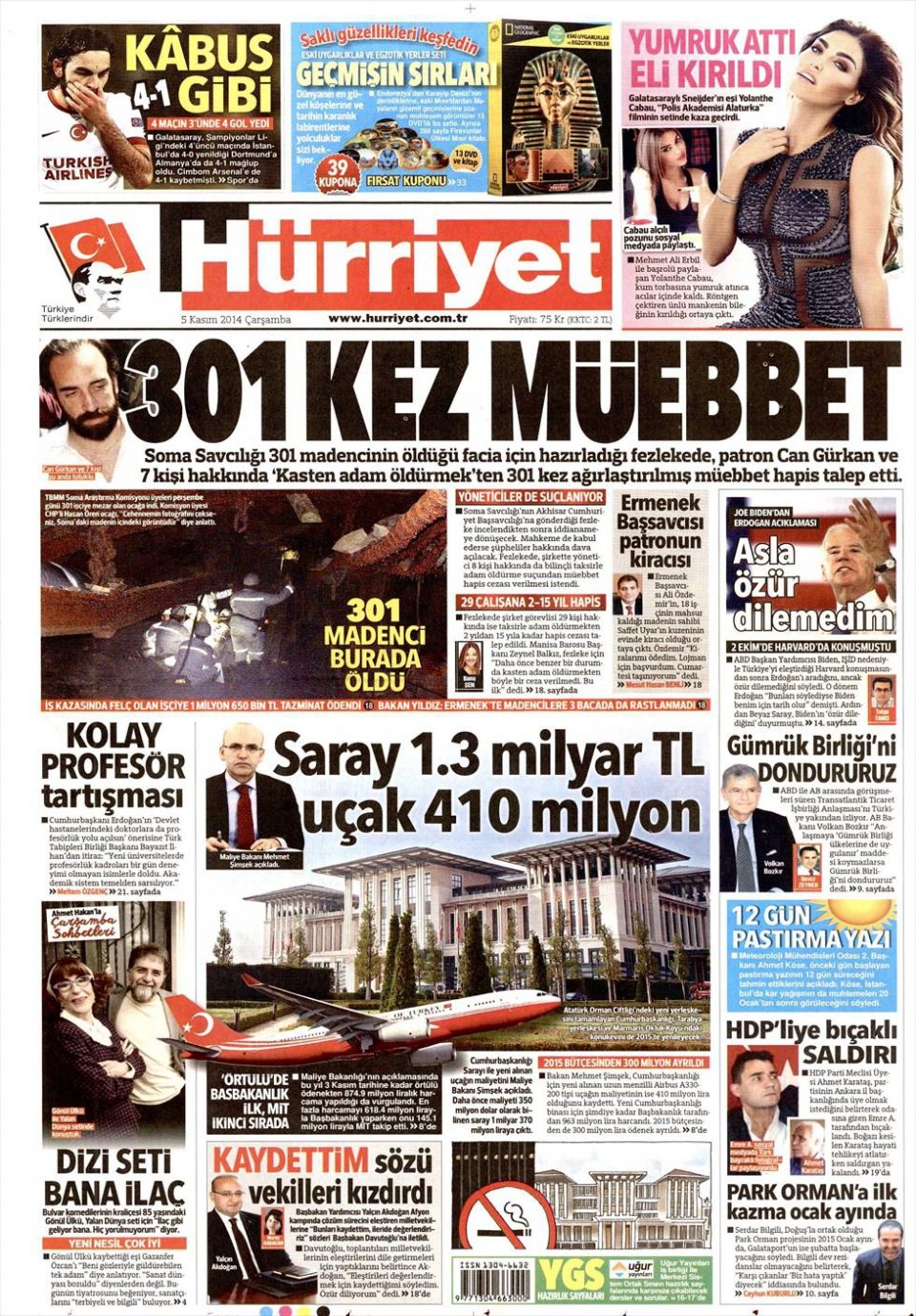 5 Kasım 2014 gazete manşetleri 11