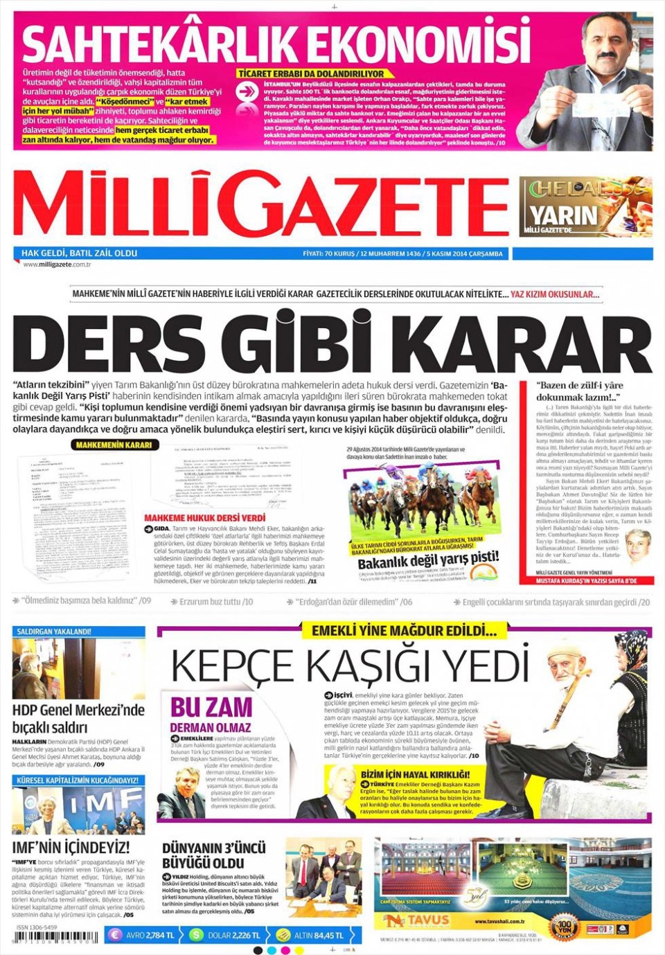 5 Kasım 2014 gazete manşetleri 12