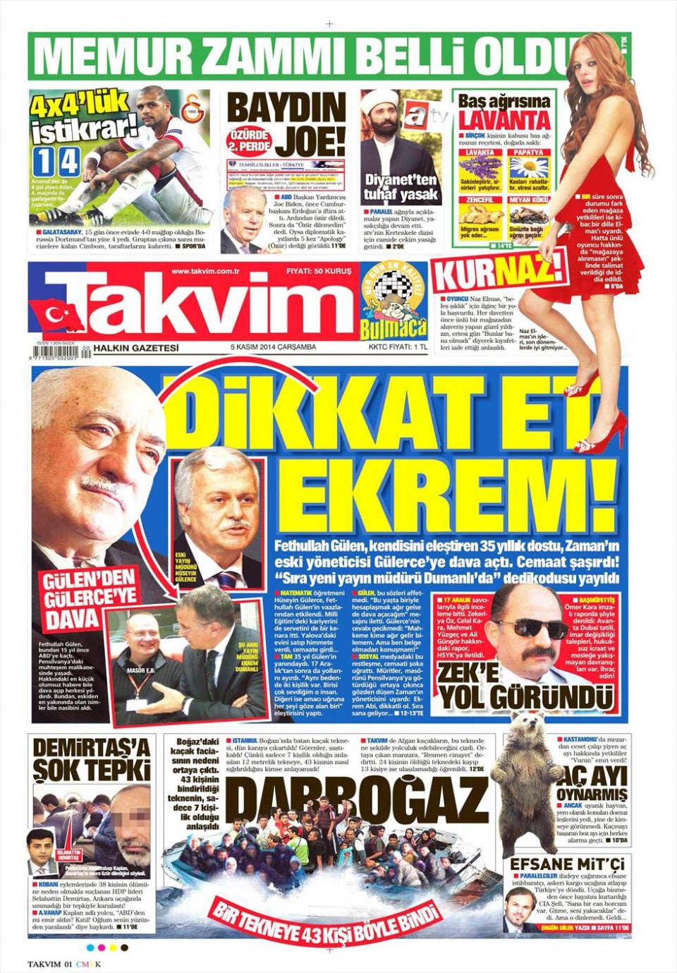5 Kasım 2014 gazete manşetleri 18