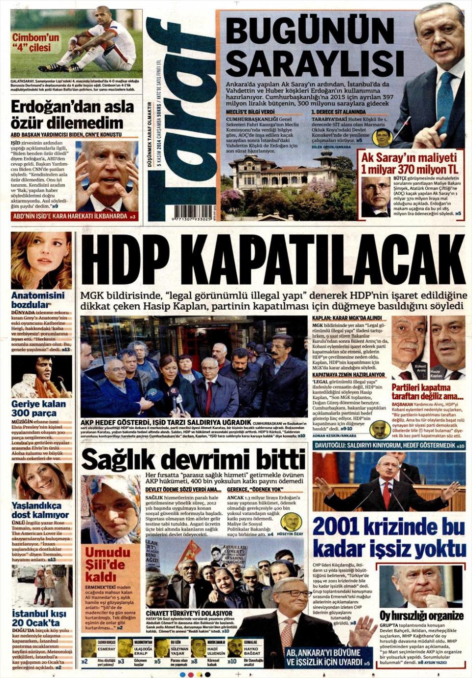5 Kasım 2014 gazete manşetleri 19
