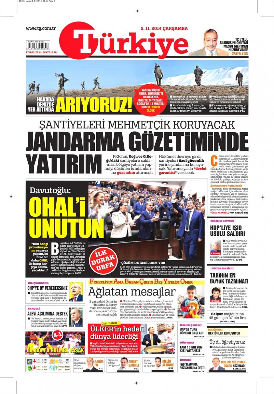 5 Kasım 2014 gazete manşetleri 20