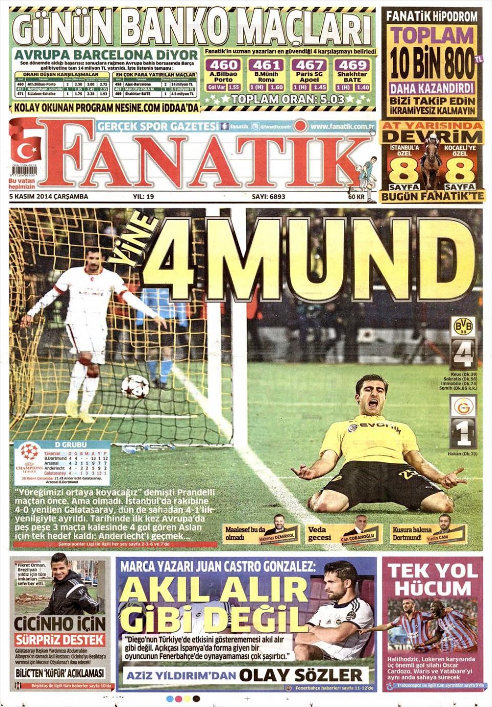 5 Kasım 2014 gazete manşetleri 6