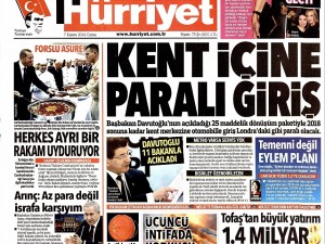 7 Kasım 2014 gazete manşetleri