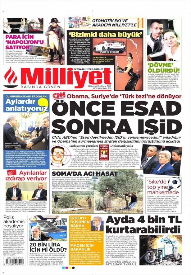 14 Kasım 2014 gazete manşetleri 12
