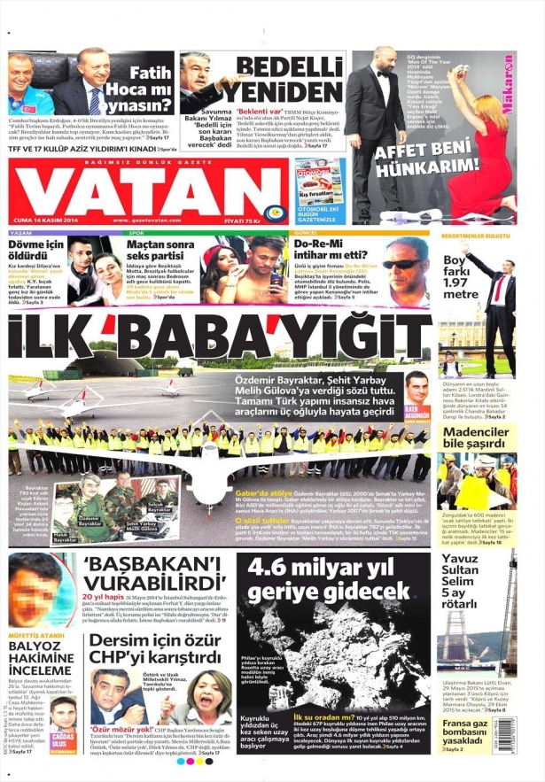 14 Kasım 2014 gazete manşetleri 20