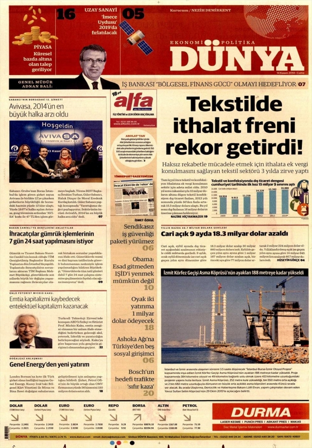 14 Kasım 2014 gazete manşetleri 5