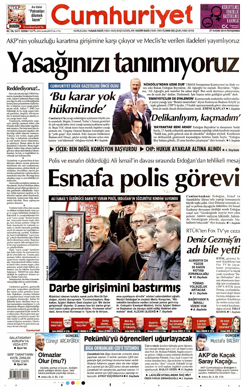 27 Kasım 2014 gazete manşetleri 8