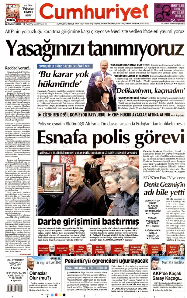28 Kasım 2014 gazete manşetleri 7
