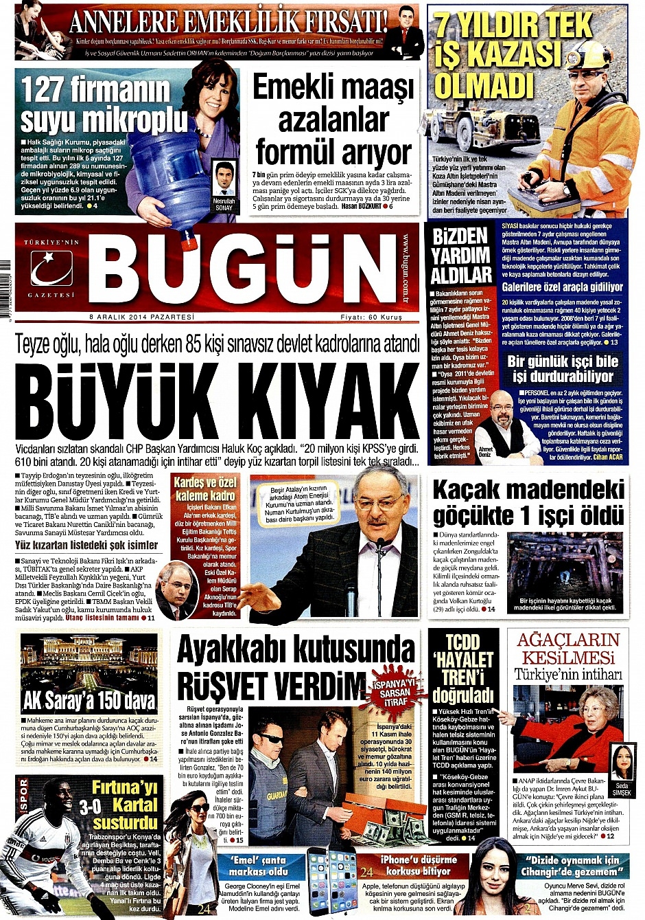 8 Aralık 2014 gazete manşetleri 12