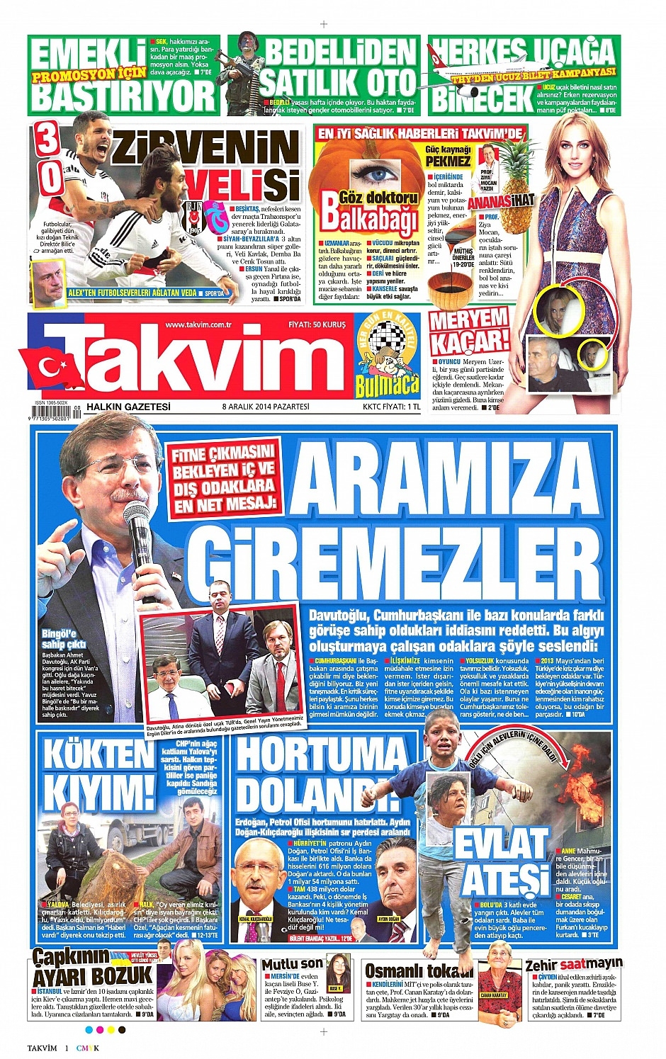 8 Aralık 2014 gazete manşetleri 13