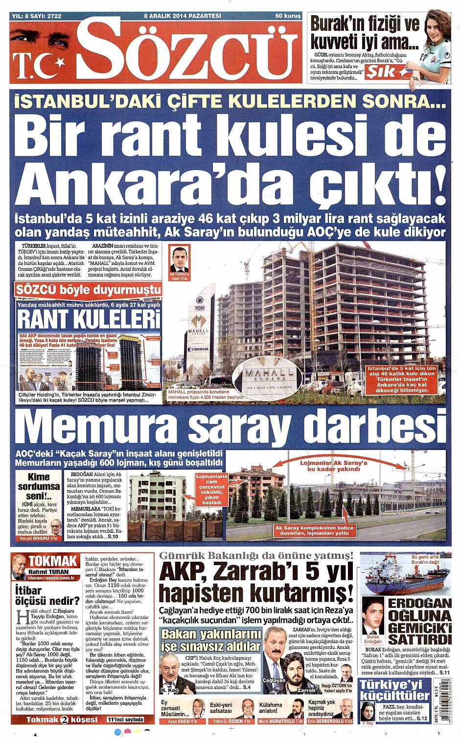 8 Aralık 2014 gazete manşetleri 17