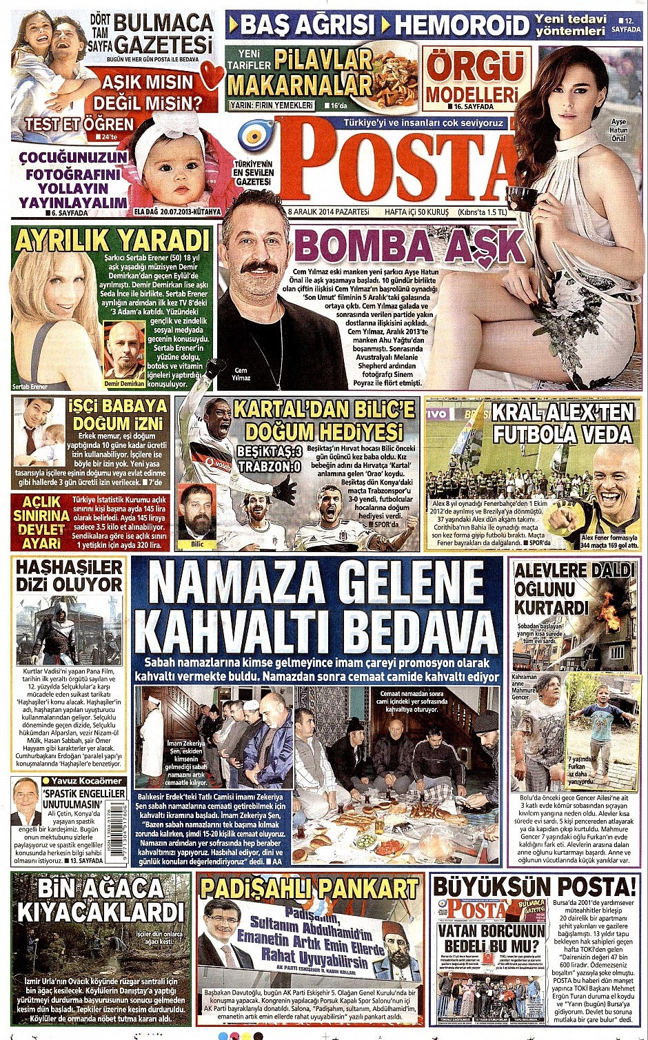 8 Aralık 2014 gazete manşetleri 3