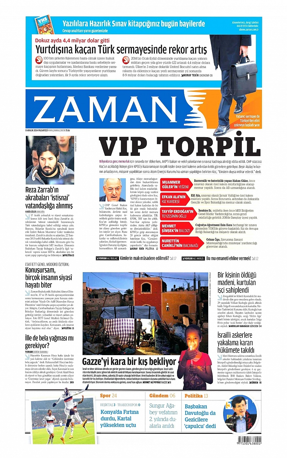 8 Aralık 2014 gazete manşetleri 5