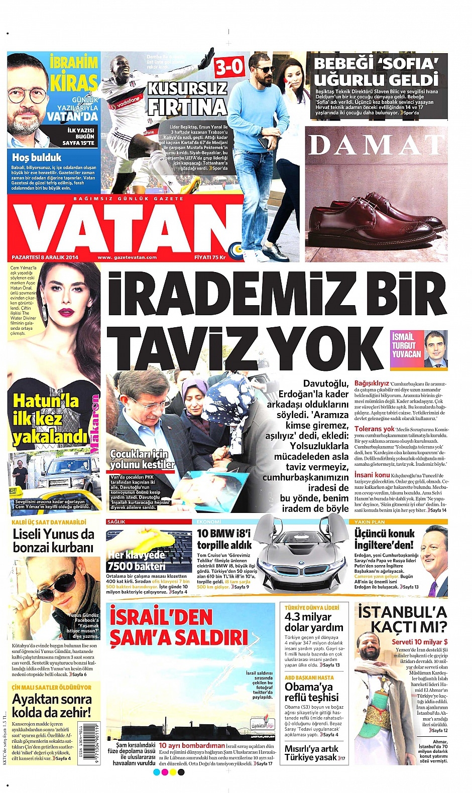 8 Aralık 2014 gazete manşetleri 6