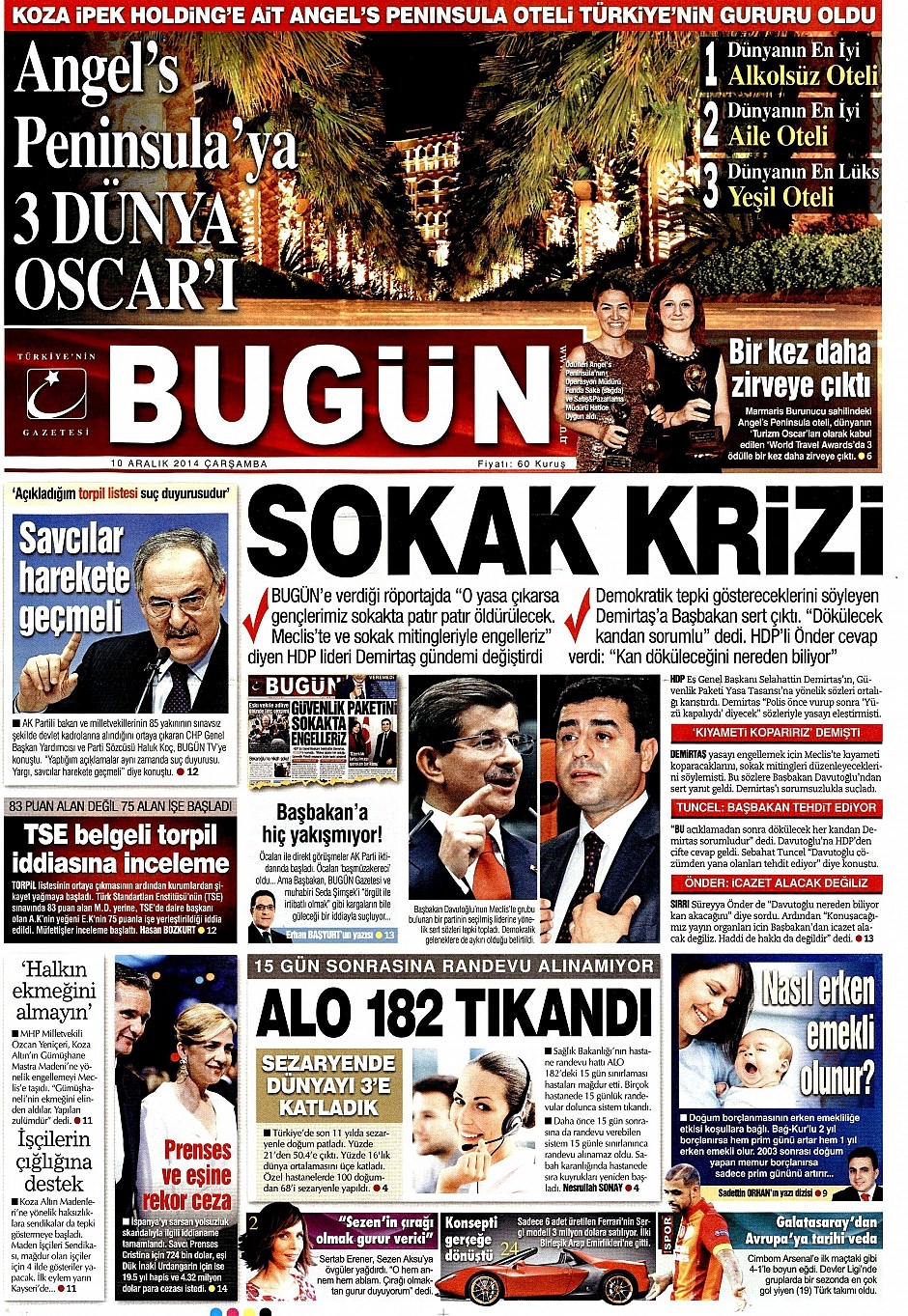 10 Aralık 2014 gazete manşetleri 12