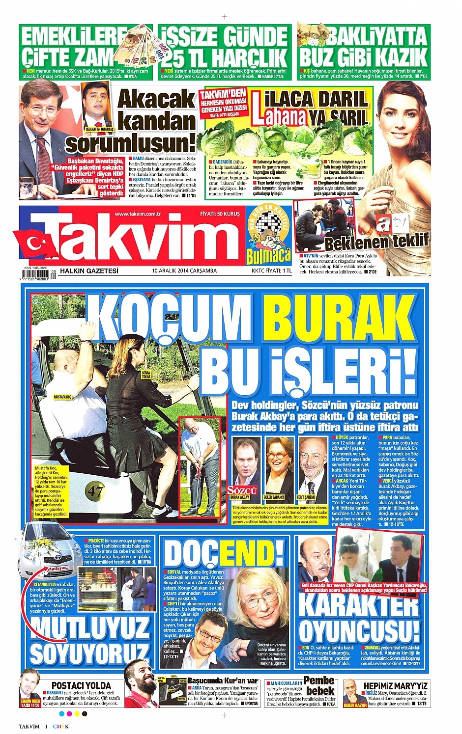 10 Aralık 2014 gazete manşetleri 13