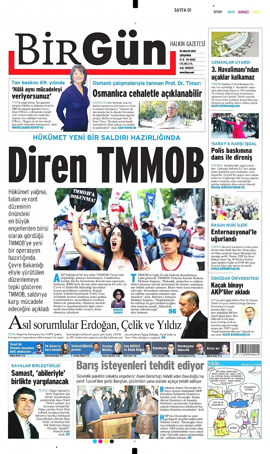 10 Aralık 2014 gazete manşetleri 14