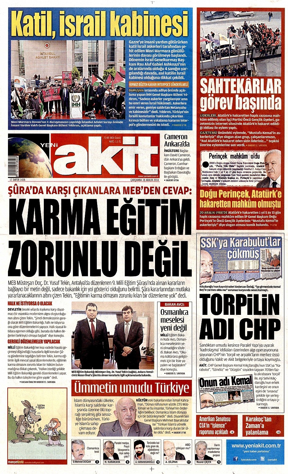 10 Aralık 2014 gazete manşetleri 17