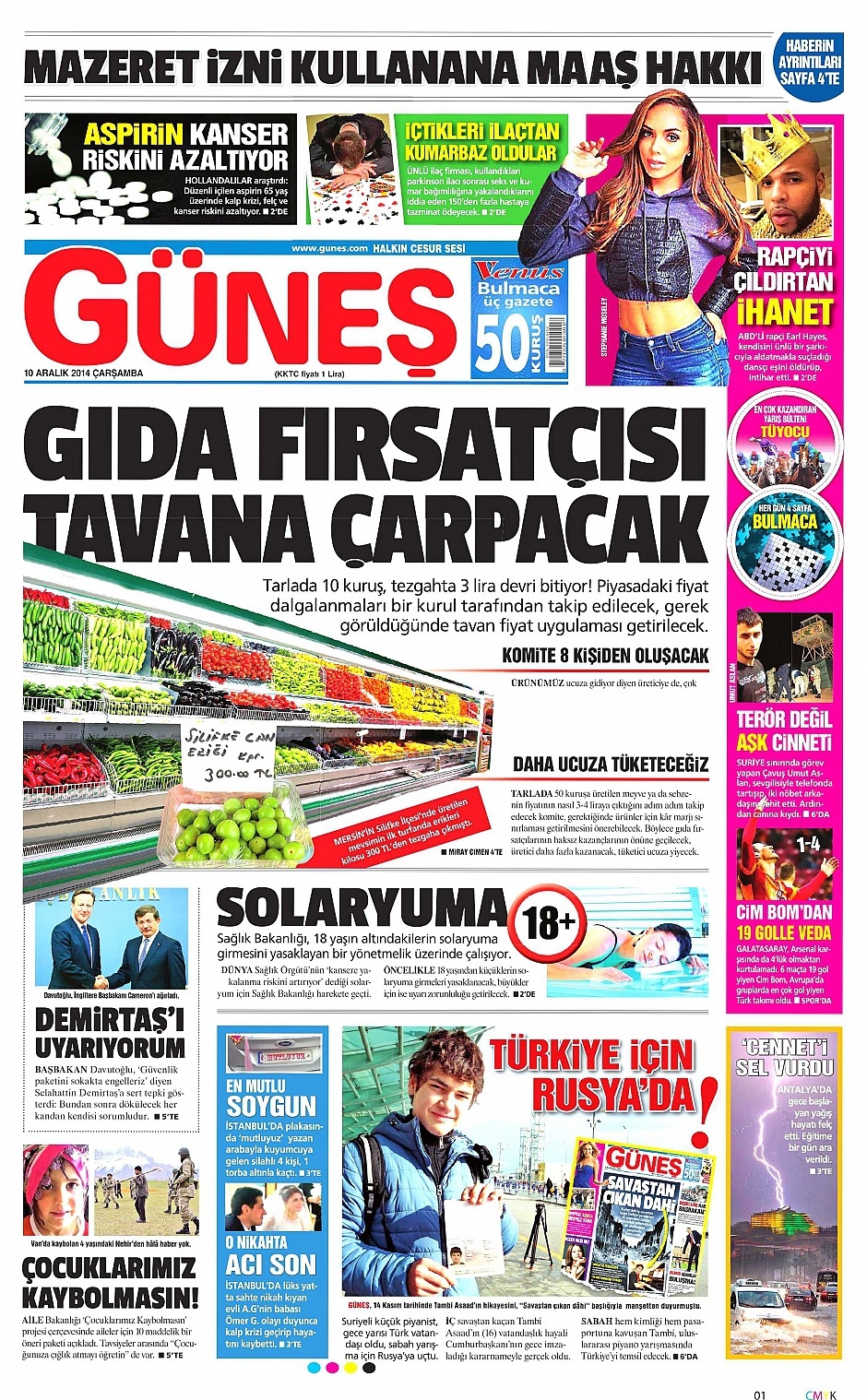 10 Aralık 2014 gazete manşetleri 19