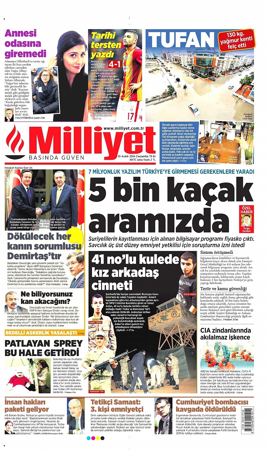 10 Aralık 2014 gazete manşetleri 21