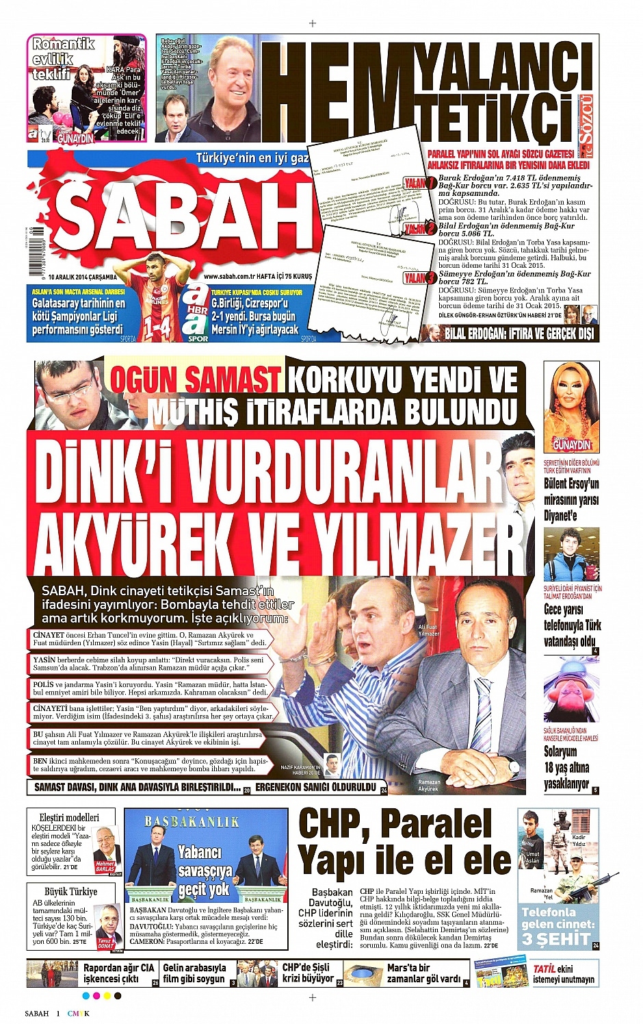 10 Aralık 2014 gazete manşetleri 3