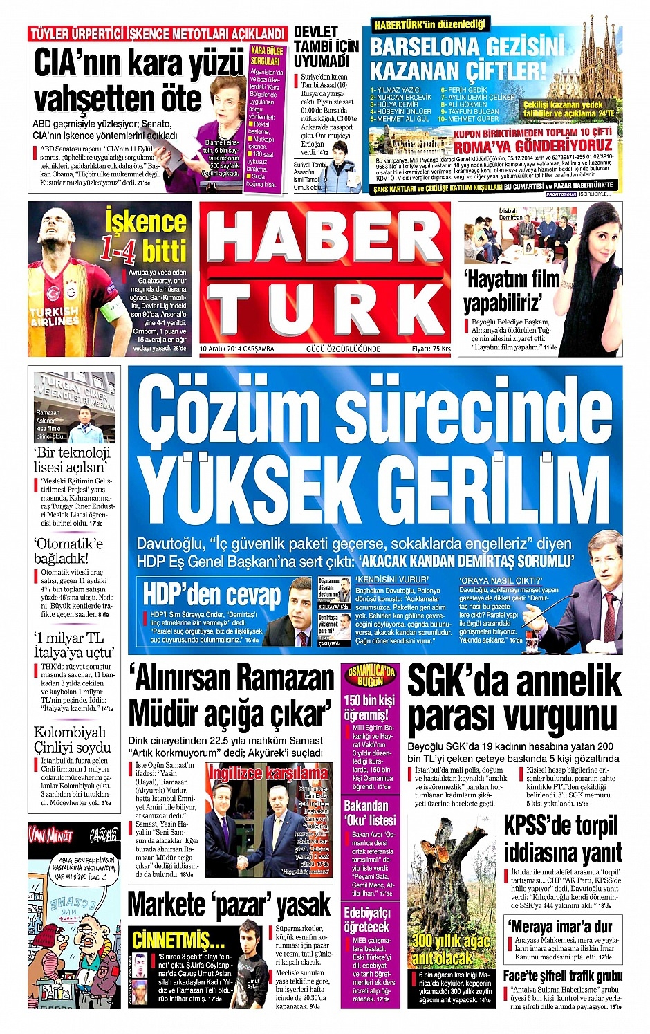 10 Aralık 2014 gazete manşetleri 4