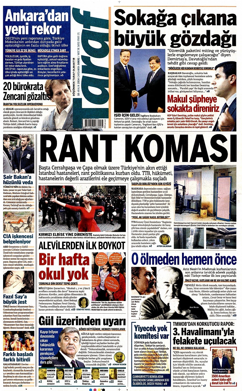 10 Aralık 2014 gazete manşetleri 7