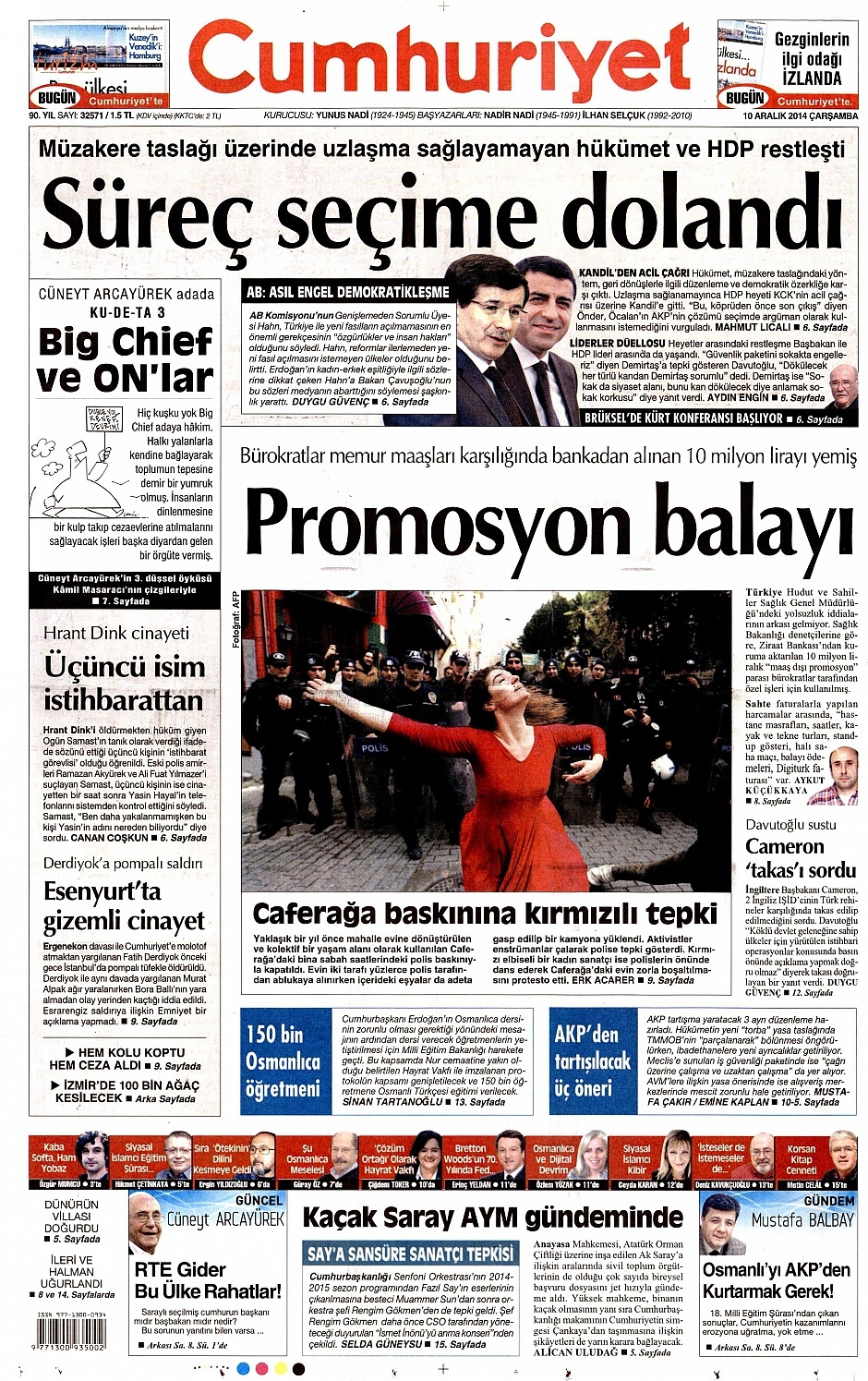 10 Aralık 2014 gazete manşetleri 8