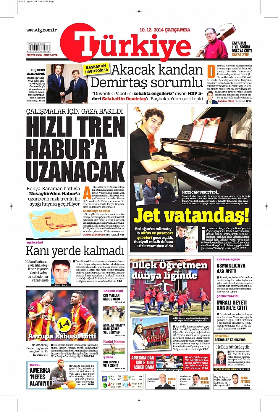 10 Aralık 2014 gazete manşetleri 9