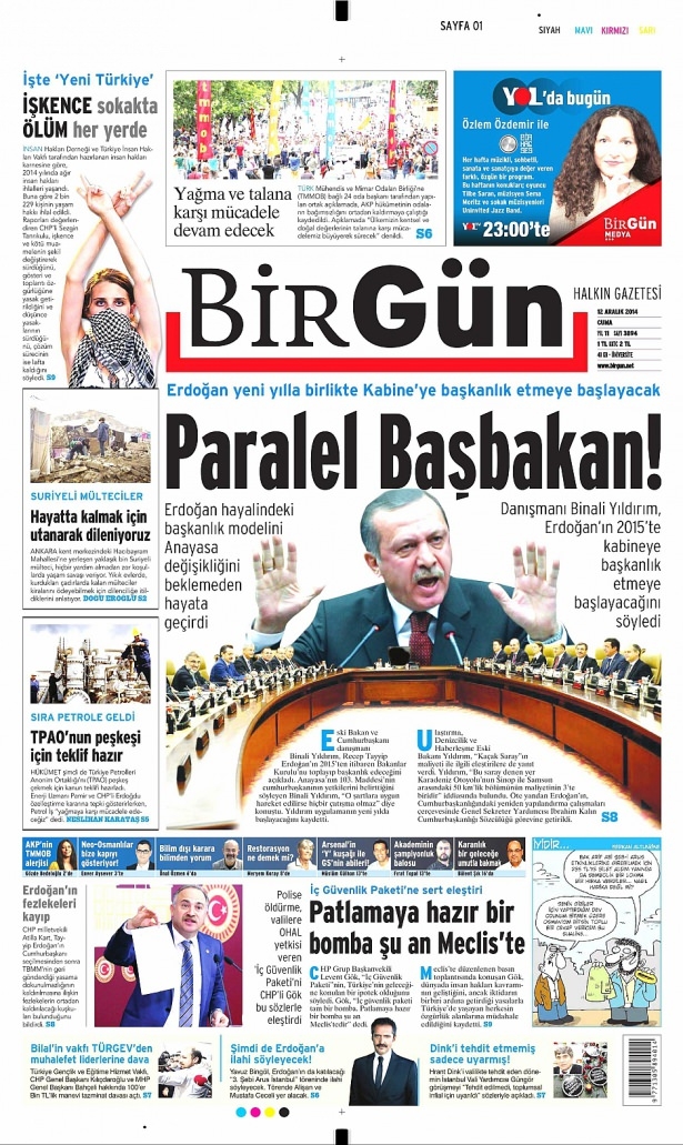 12 Aralık 2014 gazete manşetleri 13